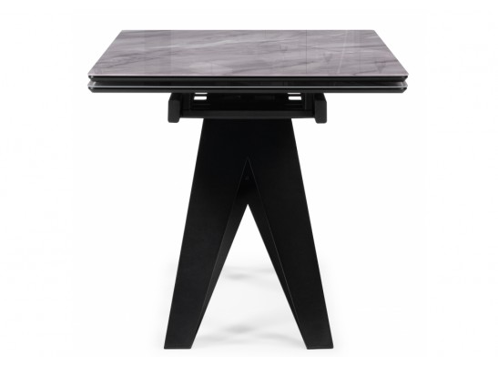 Стеклянный стол Блэкберн 140(200)х80 кристл серый мрамор / черный в Кургане