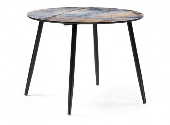 Стеклянный стол Кловис 100(140)х100х76 магеллан / черный в Кургане