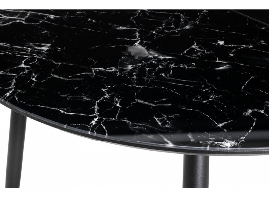 Стеклянный стол Кловис вставка стекло черный мрамор / черный в Кургане