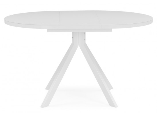 Стеклянный стол Веллор 100(135)х100х78 белый в Кургане