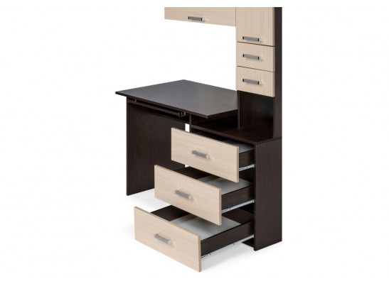 Стол компьютерный Джаз-17 левый 130х60х166,8 венге / дуб молочный в Кургане