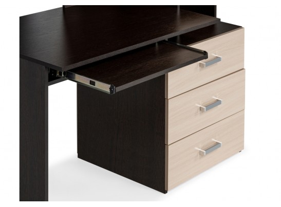 Стол компьютерный Джаз-17 левый 130х60х166,8 венге / дуб молочный в Кургане