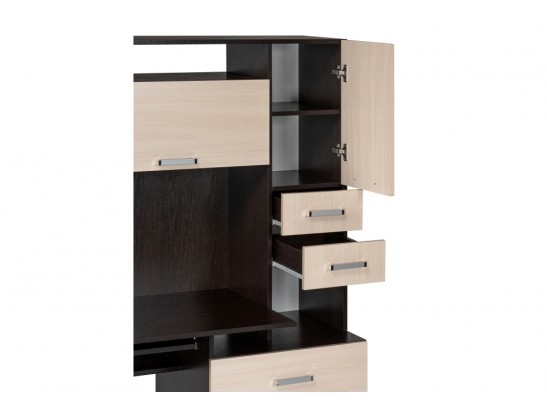 Стол компьютерный Джаз-17 левый 130х60х166,8 венге / дуб молочный в Кургане