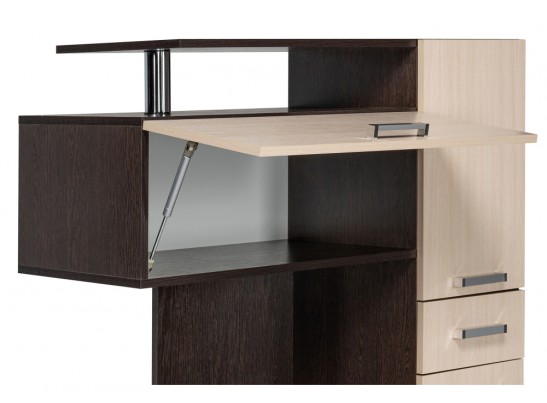 Стол компьютерный Джаз-17 левый 130х60х166,8 венге / дуб молочный в Кургане