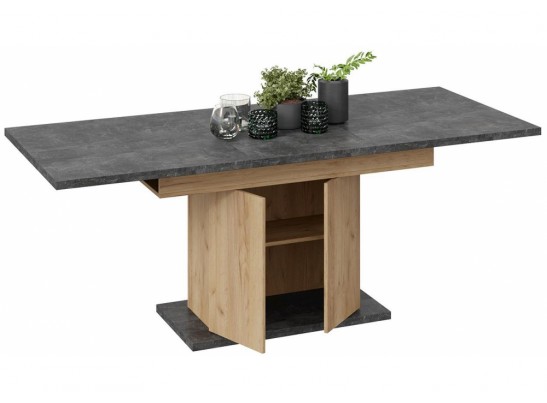 Стол на тумбе Детройт Тип 1 дуб крафт золотой / ателье темное в Кургане