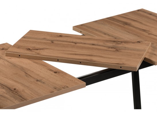 Деревянный стол Лота Лофт 120(160)х75 черный матовый / дуб крафт табачный в Кургане