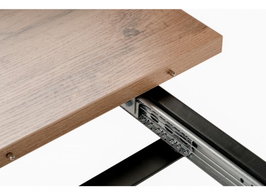 Деревянный стол Лота Лофт 120(160)х75 черный матовый / дуб крафт табачный в Кургане