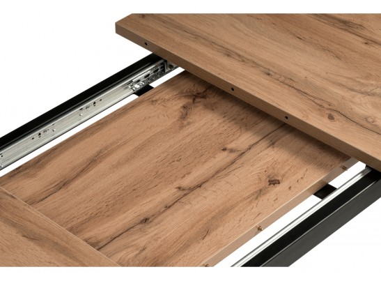 Деревянный стол Лота Лофт 120(160)х75 черный матовый / дуб крафт табачный в Кургане