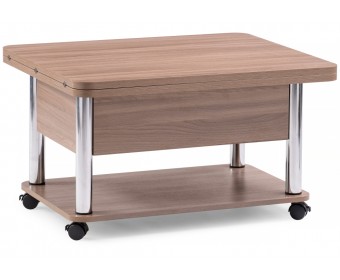 Стол-трансформер Виват 86(172)х72х50(74) темный шимо / хром