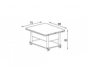 Стол-трансформер Виват 86(172)х72х50(74) темный шимо / хром