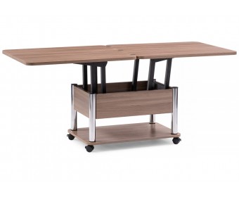 Стол-трансформер Виват 86(172)х72х50(74) темный шимо / хром