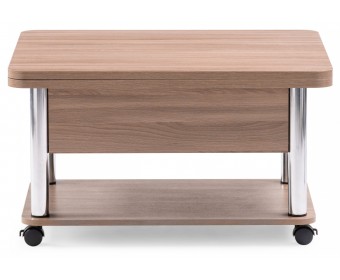 Стол-трансформер Виват 86(172)х72х50(74) темный шимо / хром