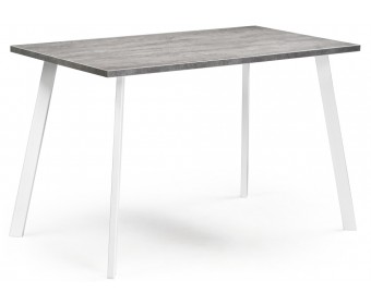 Деревянный стол Тринити Лофт 140х80 бетон светлый / белый матовый