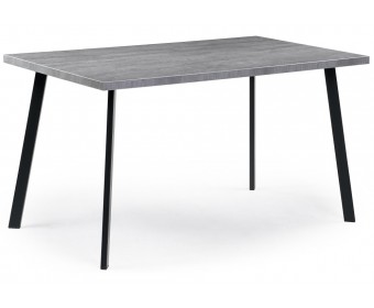 Деревянный стол Тринити Лофт 140х80 бетон светлый / черный матовый