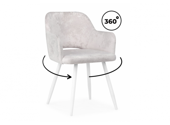 Стул на металлокаркасе Эолин 360 светло-бежевый (simple 011) / белый в Кургане