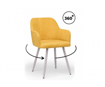 Стул на металлокаркасе Инфини 360 горчичный (ocean 016) / серый