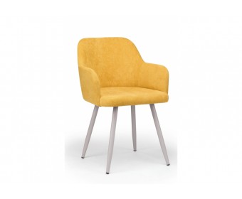 Стул на металлокаркасе Инфини 360 горчичный (ocean 016) / серый