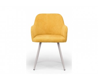 Стул на металлокаркасе Инфини 360 горчичный (ocean 016) / серый