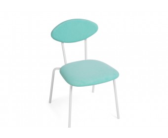 Стул на металлокаркасе Мареон катания лагун / белый матовый