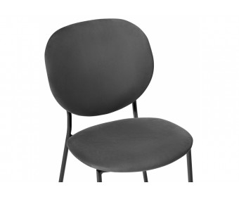 Стул на металлокаркасе Саранда графитовый / черный глянец