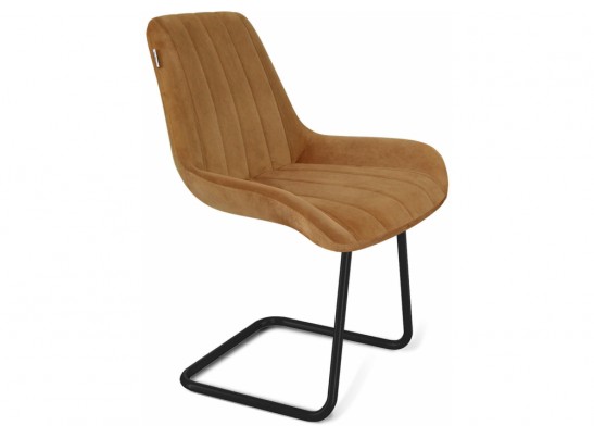 Стул на металлокаркасе SHT-ST37/S45-1 горчичный / черный муар в Кургане