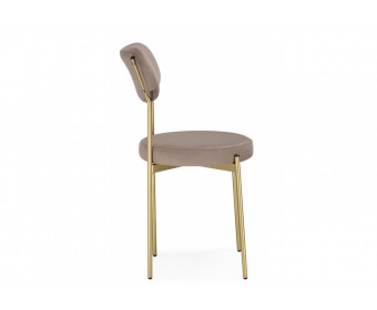 Стул на металлокаркасе Стиф бежевый велюр / золото