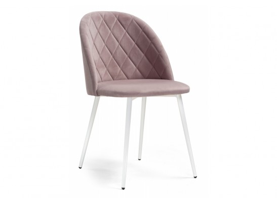 Стул на металлокаркасе Зест микровелюр розовый / белый глянец в Кургане