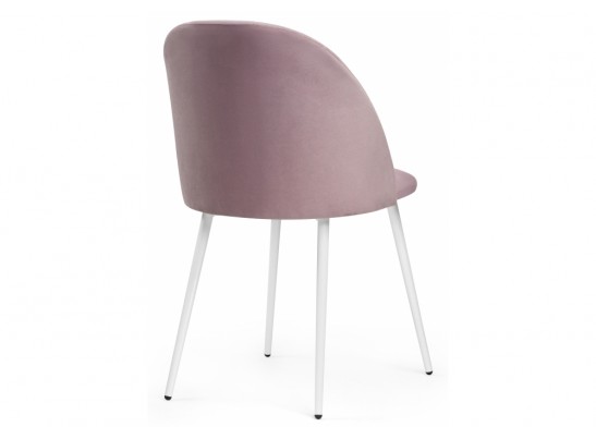 Стул на металлокаркасе Зест микровелюр розовый / белый глянец в Кургане