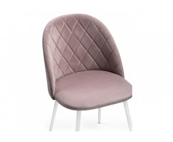 Стул на металлокаркасе Зест микровелюр розовый / белый глянец