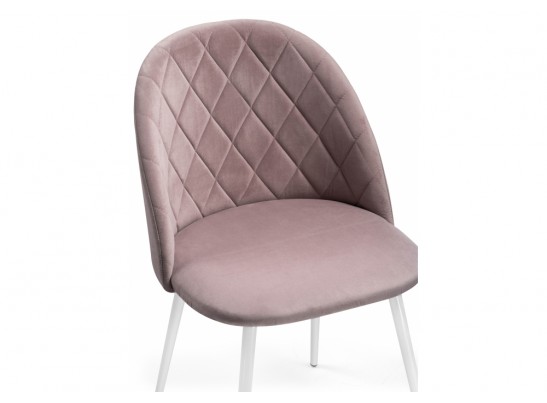 Стул на металлокаркасе Зест микровелюр розовый / белый глянец в Кургане