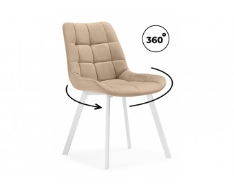 Стулья на металлокаркасе Челси 360 бежевый (ZD 210) / белый