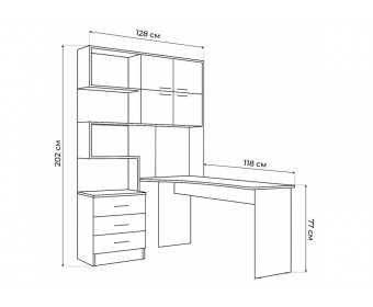 Компьютерный стол Эльброни правый шиншилла серая