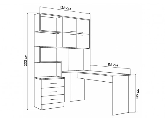 Компьютерный стол Эльброни правый шиншилла серая в Кургане