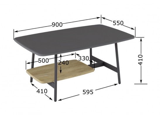 Журнальный стол Калифорния Юкон Графит/дуб сонома в Кургане