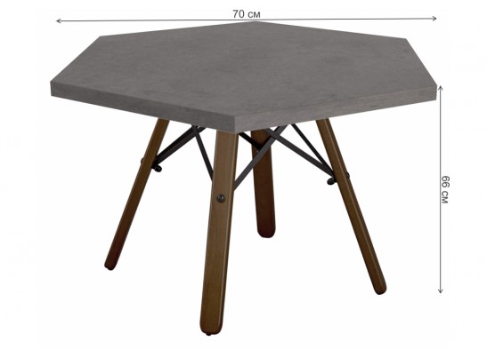Журнальный столик SHT-S70/TT20 ЛДСП 70 бетон чикаго темно-серый / темный орех в Кургане