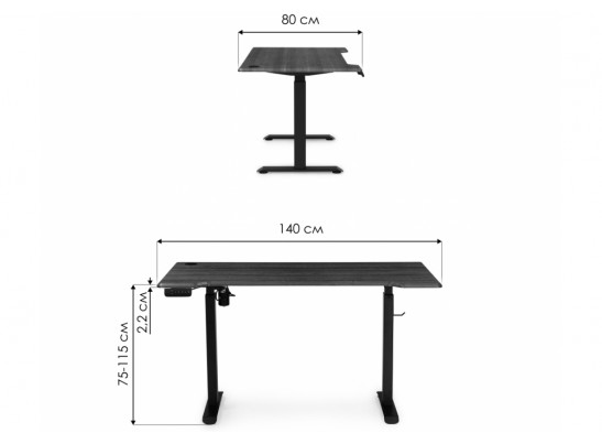 Компьютерный стол Маркос 140х80 зеленый / черный в Кургане