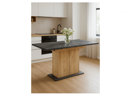 Деревянный стол Carla крафт золотой / цемент темный в Кургане