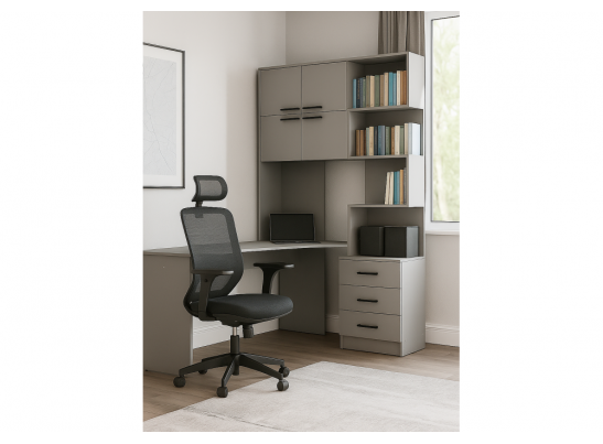 Компьютерный стол Эльброни левый шиншилла серая в Кургане