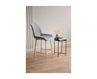 Полубарный стул Седа 360 светло-серый (zd 960) / белый