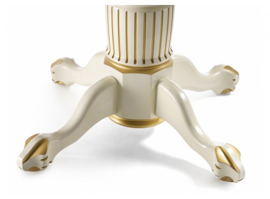 Деревянный стол Альфред 110(160)х110х80 слоновая кость с золотой патиной в Кургане