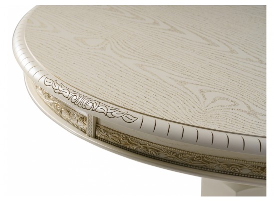 Деревянный стол Кантри 200(280)х107х79 слоновая кость / патина золото в Кургане