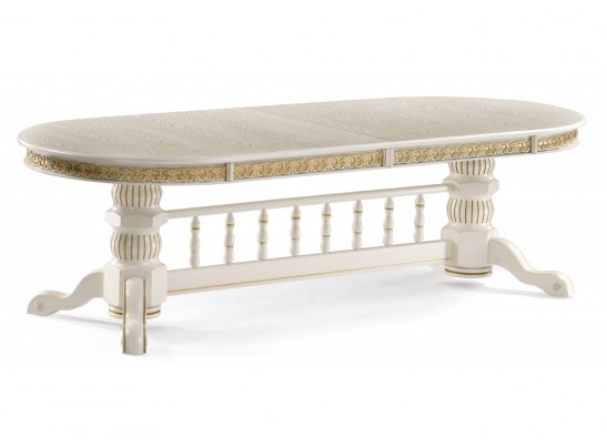 Деревянный стол Кассиль крем / золотая патина в Кургане