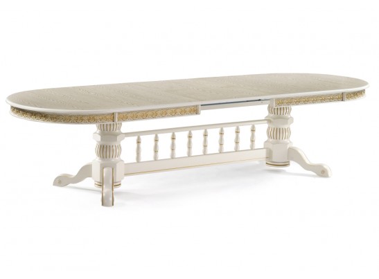 Деревянный стол Кассиль крем / золотая патина в Кургане