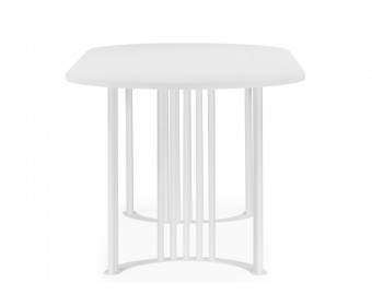 Деревянный стол Хьюго О 200 х 90 белая шагрень пленка / белый