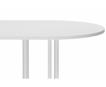 Деревянный стол Хьюго О 200 х 90 белая шагрень пленка / белый