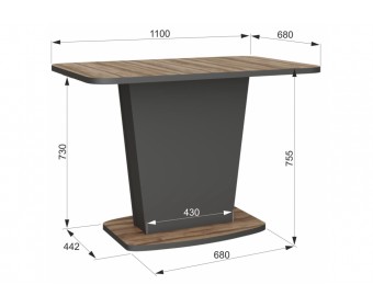 Деревянный стол Комфорт авелано / графит