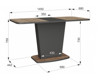 Деревянный стол Комфорт авелано / графит