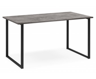 Деревянный стол Лиман 140 х 80 бетон светлый / черный матовый