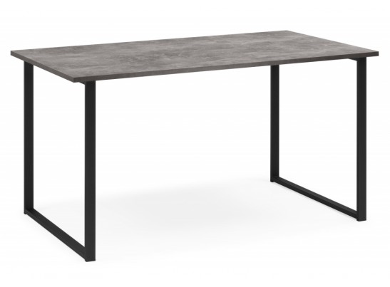 Деревянный стол Лиман 140 х 80 бетон светлый / черный матовый в Кургане