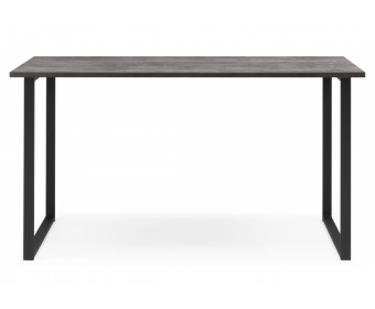 Деревянный стол Лиман 140 х 80 бетон светлый / черный матовый